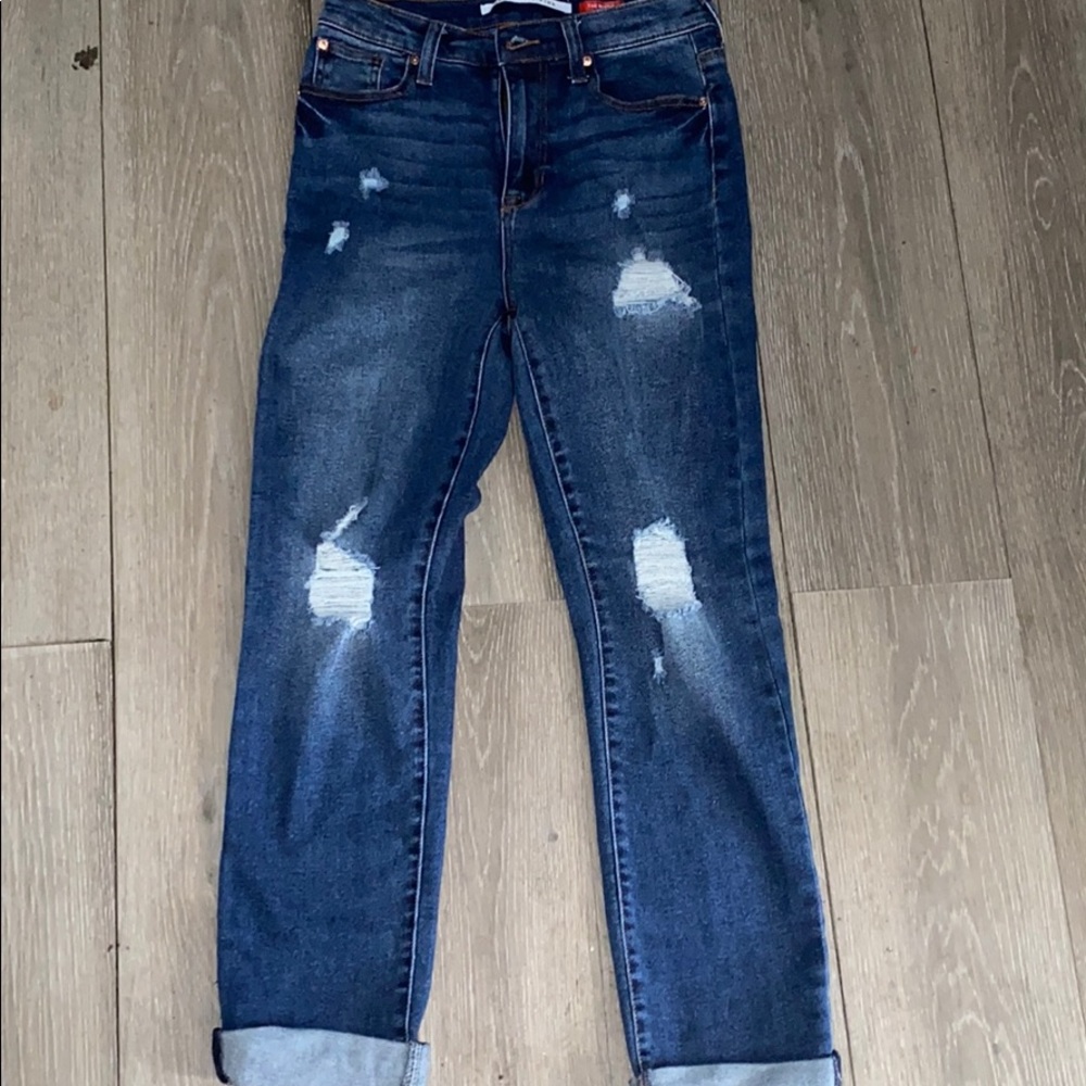 High rise Boyfriend jeans - dark wash